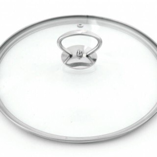 Nắp vung kính nồi niêu, chảo viền inox, có núm cầm tay chống nóng bằng inox