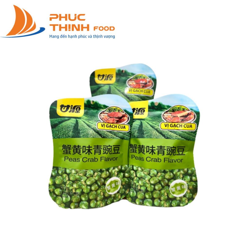 Combo 6 gói đậu Hà Lan vị gạch cua Cam Nguyên 75g thơm ngon, tròn vị
