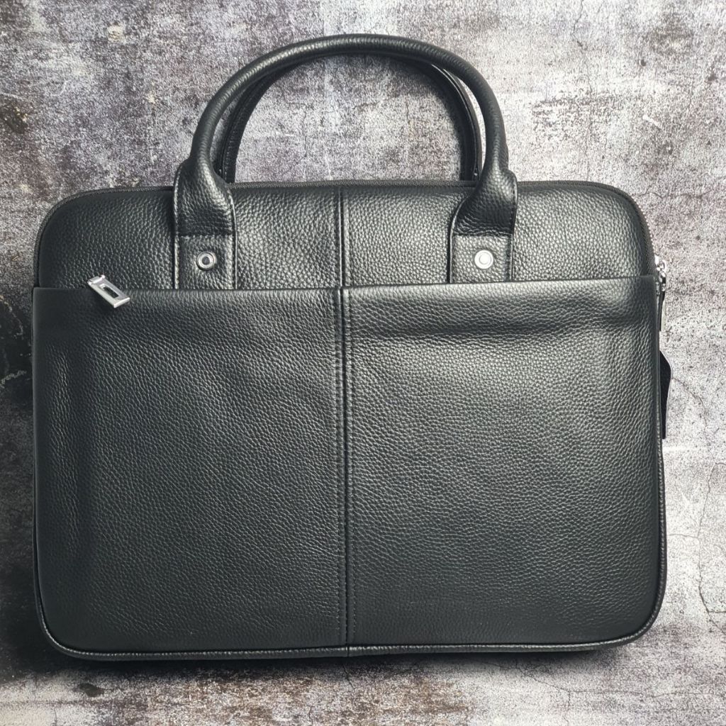 [Da thật] Túi công sở nam; Túi đựng Laptop da bò thật 15,6in CD311 (Đen) - 100% da thật BH 3 năm