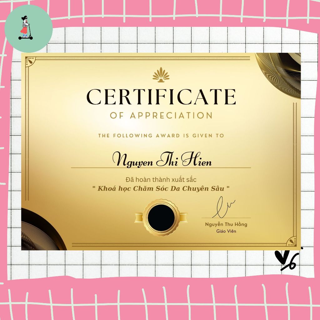 (MIỄN PHÍ THIẾT KẾ) Chứng Chỉ Bằng Khen Nails Spa Hair (Kèm Khung) In Tên Theo Yêu Cầu