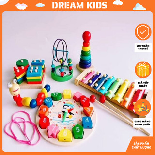 Combo 6 món đồ chơi gỗ Montessori