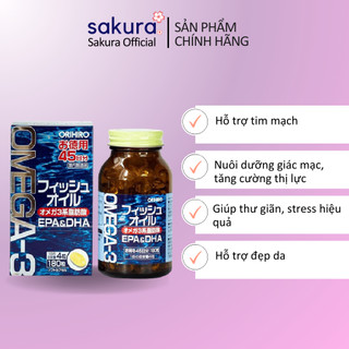 Viên uống dầu cá Omega 3 bổ mắt bổ não Orihiro 180 viên - Sakura Store Official