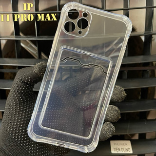 Ốp Lưng iPhone 11 Pro Max Dẻo Trong Chống Sốc Gù Bảo Vệ Camera Có Khe Ví Đựng Thẻ Card, Hình Ảnh Tự Thiết Kế