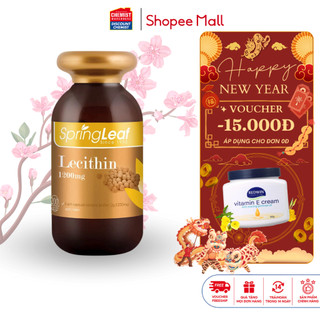 Mầm đậu nành SpringLeaf Lecithin 1200mg 200 viên chuyển hóa chất béo, tăng cường thải đọc gan, cải thiện tim mạch