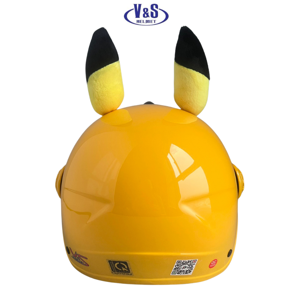 Mũ Bảo Hiểm Có Kính Dành Cho Bé Nặng Dưới 18Kg - Bé từ 2-5 tuổi - Vòng đầu 50-52cm - V&S Helmet - Pikachu vàng - VS103KS