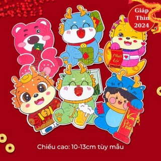 Lixi Chipi HotTrend Tết Rồng 2024- Lixi Tết Hoạt Hình Bóng Đẹp,Dày Dặn