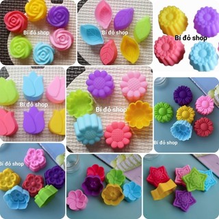 Set 10 Khuôn silicon thực phẩm 3cm làm rau câu, nến, kẹo khuôn mini bé xíu