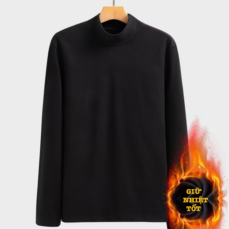 Áo Thun Nam Giữ Nhiệt Cổ Cao Dày Dặn Co Giãn Tốt - Áo Giữ Nhiệt Nam Banana Homme