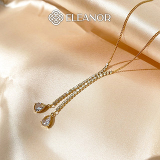 Dây chuyền nữ titan Eleanor Accessories thiết kế dáng dài đính đá phụ kiện trang sức vòng cổ 5432