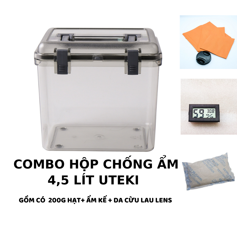 Combo hộp chống ẩm máy ảnh Uteki chính hãng hàng cao cấp nhiều kích thước -Thể tích 4.5 lít