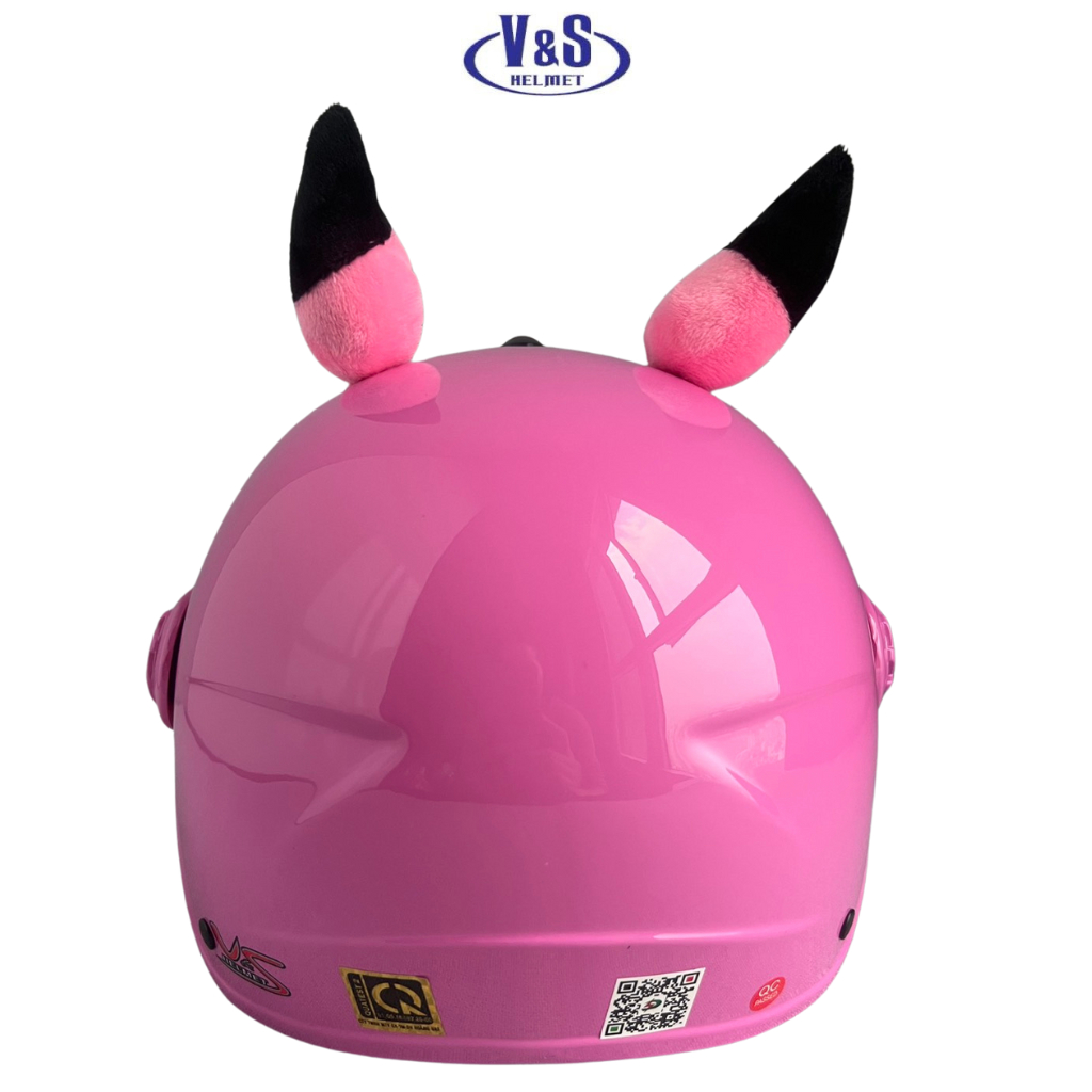 Nón bảo hiểm trẻ em có kính siêu dễ thương dành cho bé gái từ 2 đến 5 tuổi - V&S Helmet - Pikachu hồng phấn - VS103KS