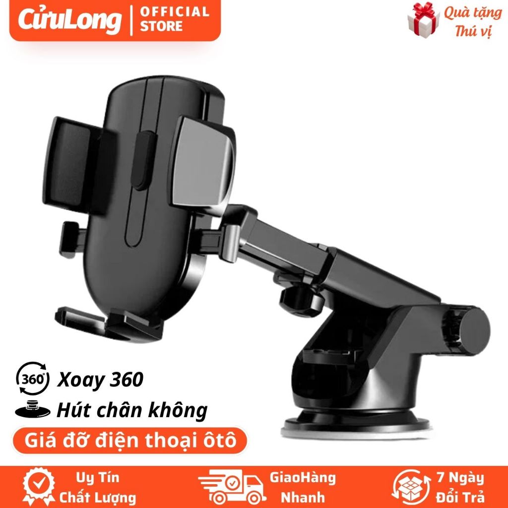 Giá Đỡ Điện Thoại Xe Ôtô Hút Chân Không 360 gắn kính mặt phẳng rảnh tay lái xe vừa làm việc vừa xem phim giải trí