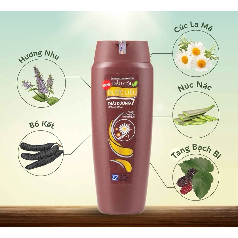Mới-Dầu Gội Dược Liệu Thái Dương 7 Hương Hoa Bưởi Tây 200ml