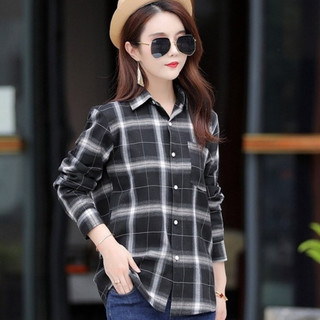 Áo Sơ Mi Nữ Caro Trà Sữa Dài Tay Mẫu FX01 Thời Trang Nữ PONIVA Chất Kate Mềm Mại, Tạo Cảm Giác Thoải Mái Khi Mặc