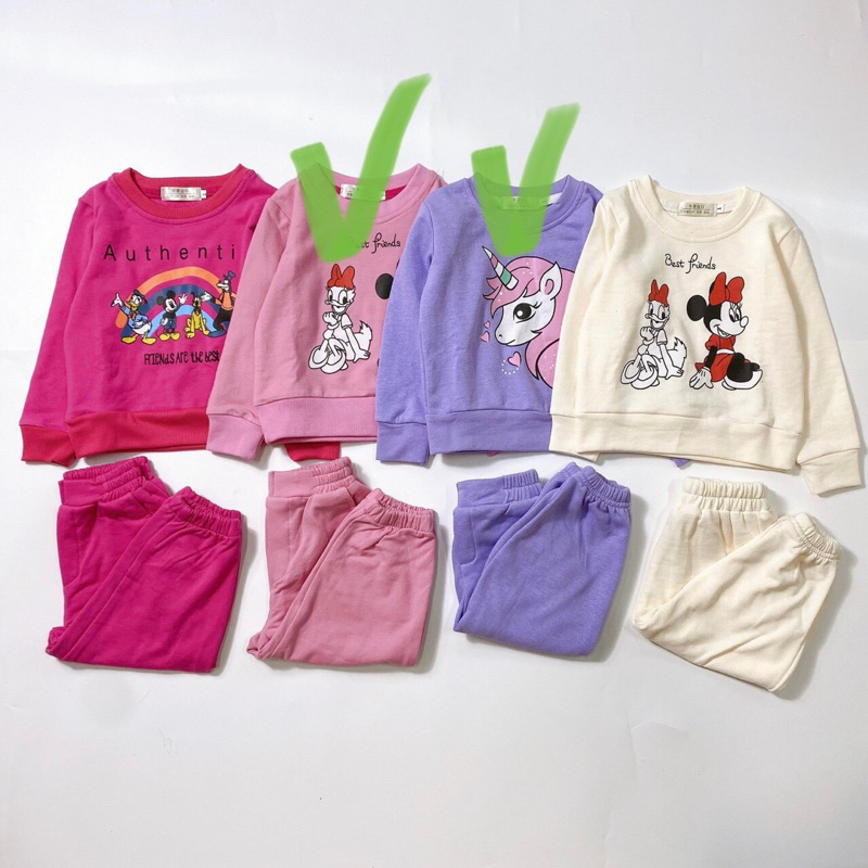bộ nỉ da cá thu đông Mickey Pony cho bé gái 1-6y siêu đẹp