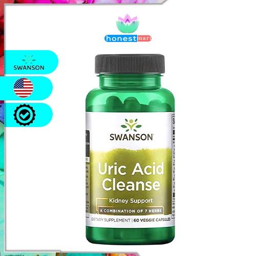 Hỗ trợ thận Swanson Uric Acid Cleanse Kidney Support 60 viên