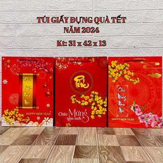 10c Túi đựng quà Tết, túi chúc mừng năm mới ( túi giấy đựng quà tết số 1 )