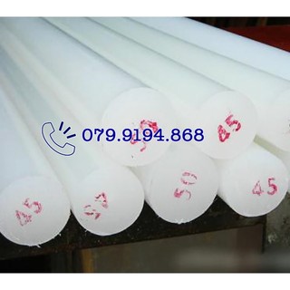 Nhựa pp cây tròn đặc phi 20, 25, 30, 35, 40, 45, 50 tới phi 200mm