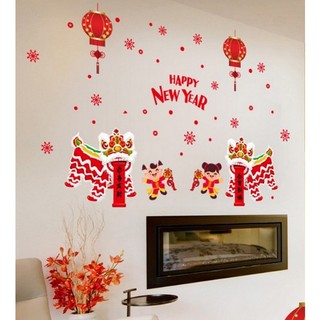 Decal trang trí Tết - Đoàn Múa LÂN SƯ RỒNG chào đón xuân