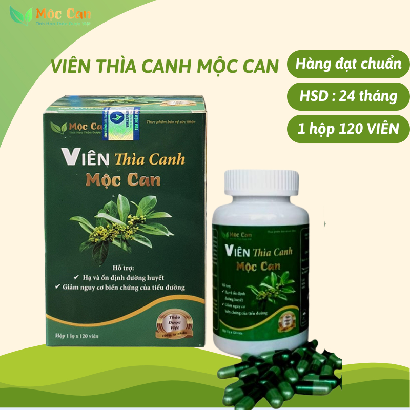 Viên thìa canh Giảo cổ lam Mộc Can 120 viên ổn đinh đường huyết ngăn ngừa biến chứng tiểu đường