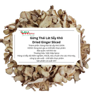 Gừng thái lát sấy khô túi 1kg thơm cay việt hiệp