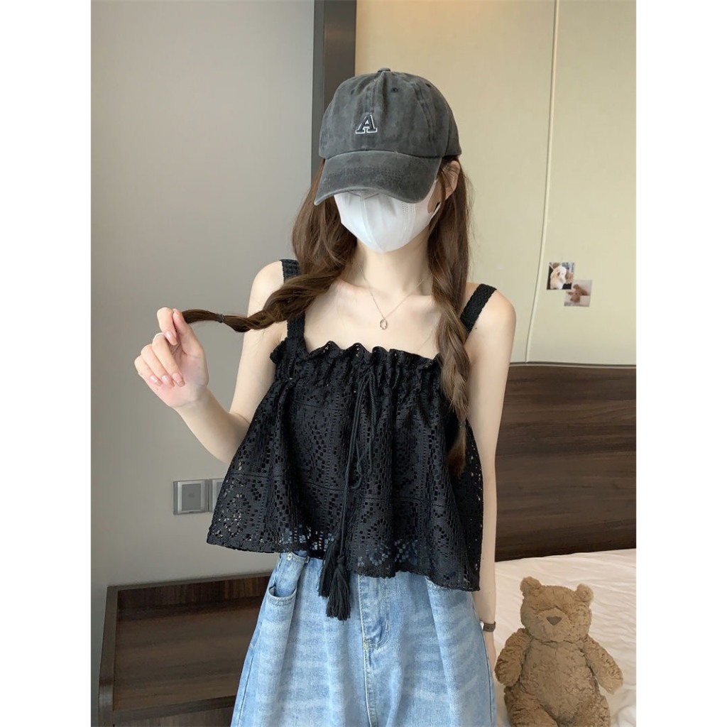 Áo hai dây nữ Yummy hai lớp, Áo croptop phối ren  phong cách ngọt ngào | BigBuy360 - bigbuy360.vn