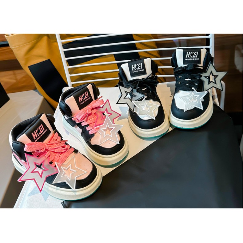Giày Thể Thao Trẻ Em- Giày Thể Thao Cổ Cao Hình Sao Đế Gấu Hàng Cao Cấp Cho Bé Trai Bé Gái Size Từ 26 đên 37 Mã k10