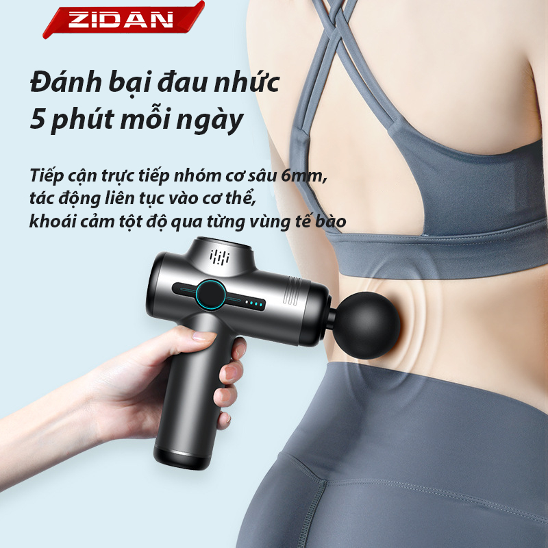 Máy massage cầm tay V1 ZiDan 32 chế độ giảm đau mỏi cơ bắp mát xa lưng vai cổ gáy mat xa toàn thân có đèn led