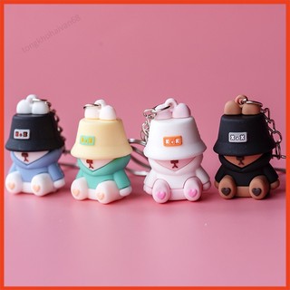 Móc khóa cute chú gấu đội nón cool ngầu siêu dễ thương nhiều màu lựa chọn