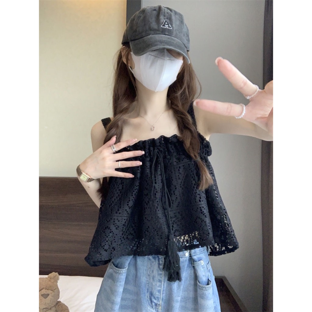 Áo hai dây nữ Yummy hai lớp, Áo croptop phối ren  phong cách ngọt ngào | BigBuy360 - bigbuy360.vn