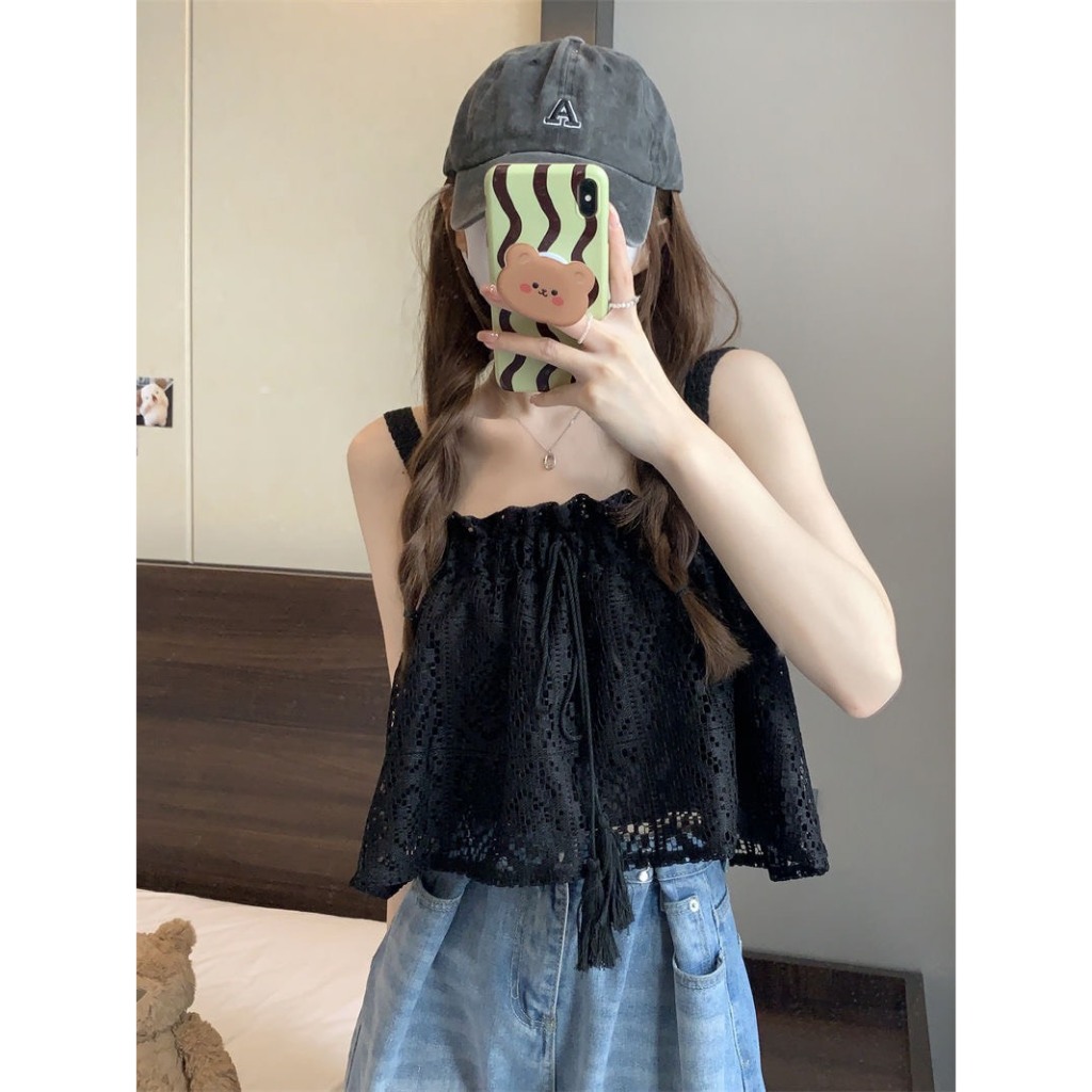 Áo hai dây nữ Yummy hai lớp, Áo croptop phối ren  phong cách ngọt ngào | BigBuy360 - bigbuy360.vn