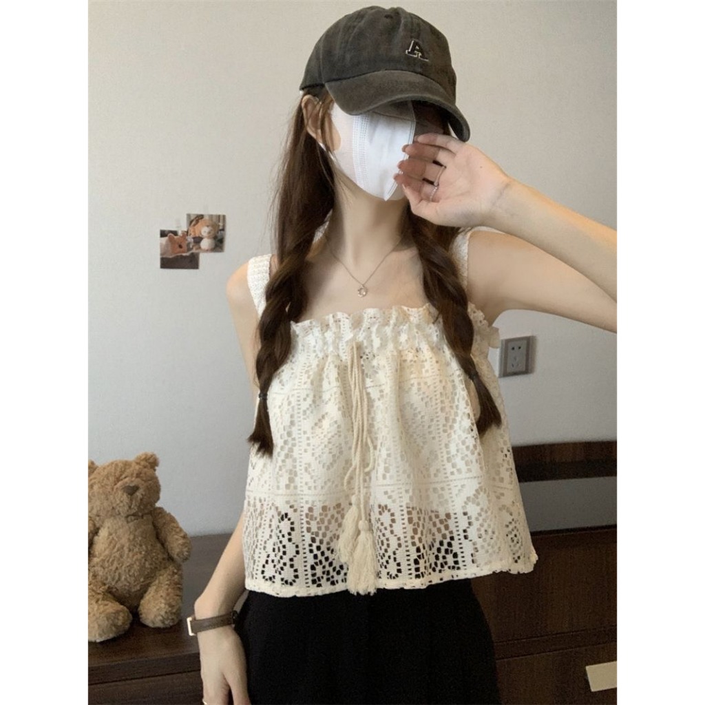 Áo hai dây nữ Yummy hai lớp, Áo croptop phối ren  phong cách ngọt ngào | BigBuy360 - bigbuy360.vn