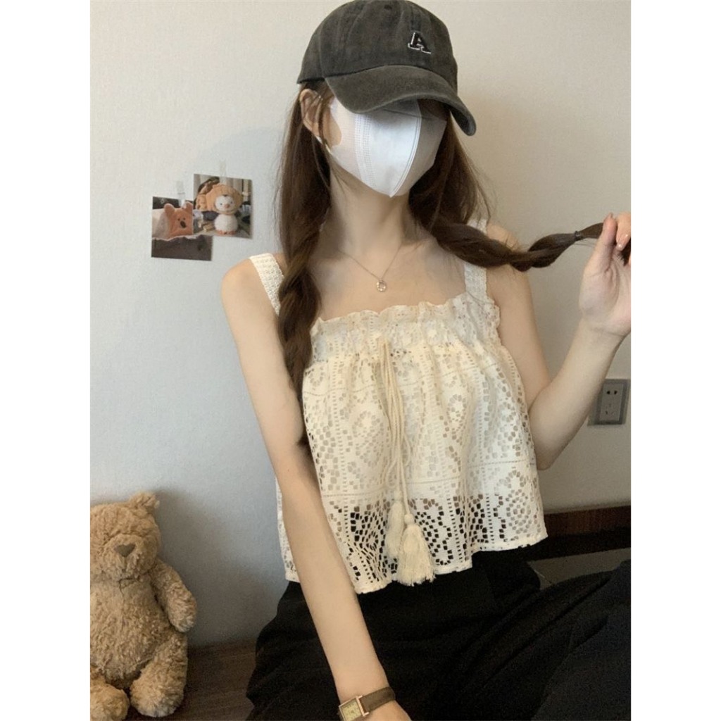 Áo hai dây nữ Yummy hai lớp, Áo croptop phối ren  phong cách ngọt ngào | BigBuy360 - bigbuy360.vn
