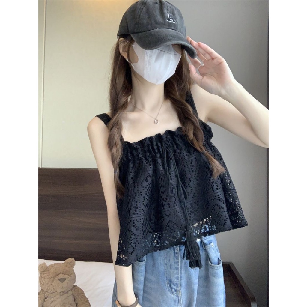 Áo hai dây nữ Yummy hai lớp, Áo croptop phối ren  phong cách ngọt ngào | BigBuy360 - bigbuy360.vn