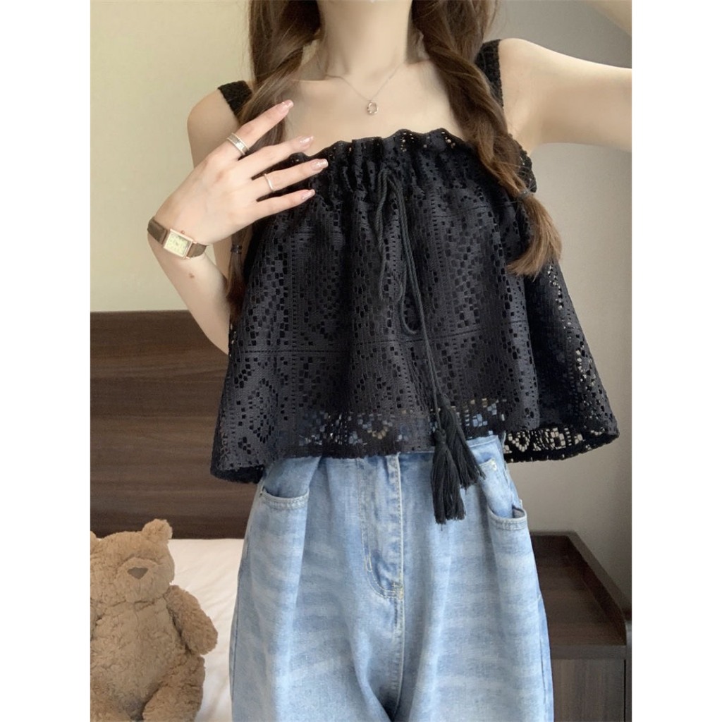 Áo hai dây nữ Yummy hai lớp, Áo croptop phối ren  phong cách ngọt ngào | BigBuy360 - bigbuy360.vn