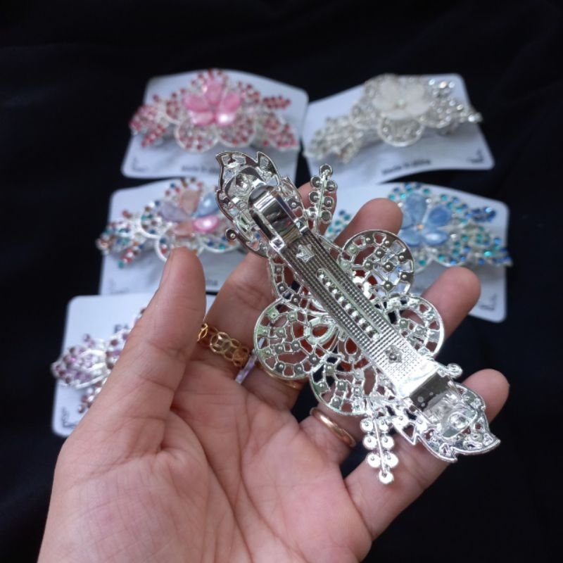 Kẹp tóc đính đá siêu đẹp kẹp 8cm