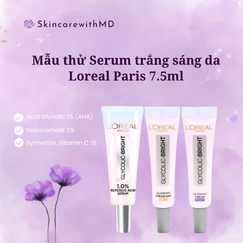 Các mẫu thử Serum trắng sáng da Loreal Paris 7.5ml