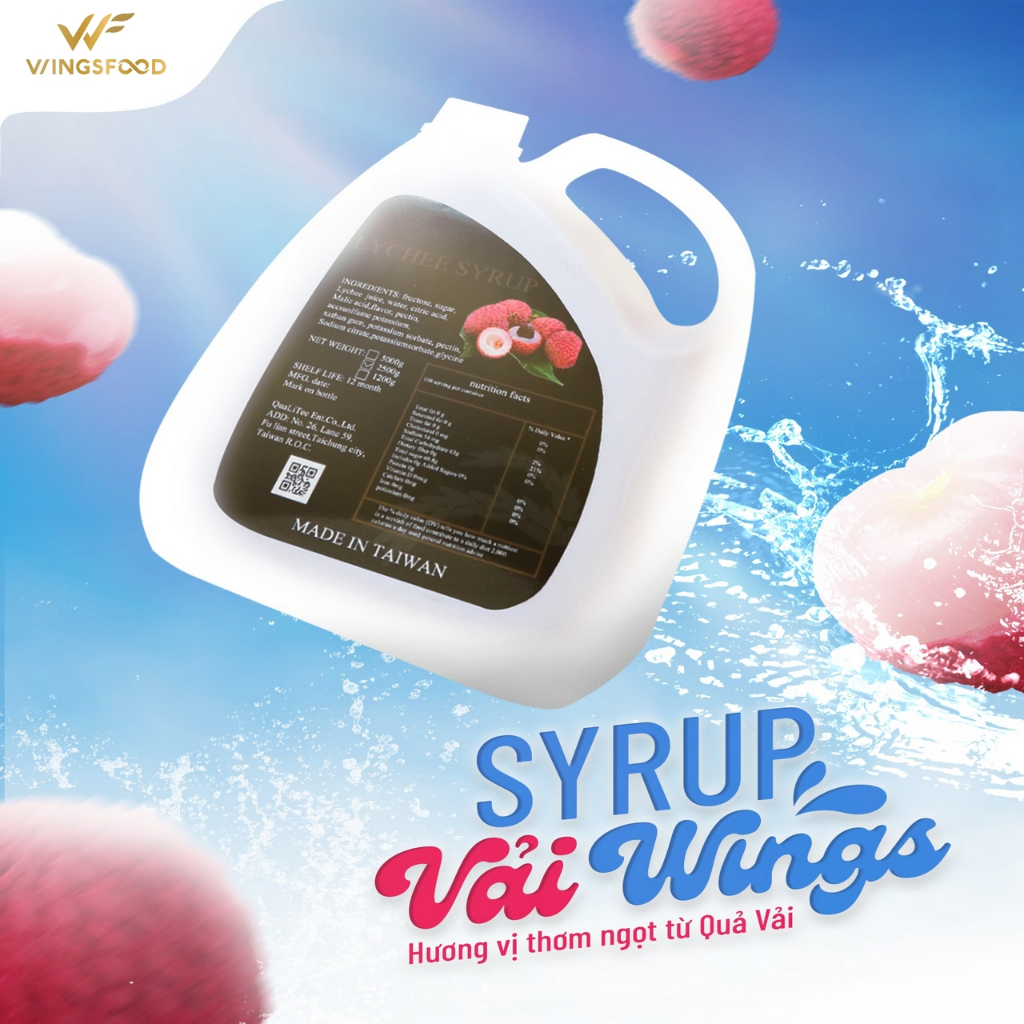 Syrup Vải Wings (Can 2,5kg)