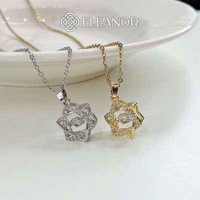 Dây chuyền nữ titan Eleanor Accessories mặt đính đá hình ngôi sao phụ kiện trang sức vòng cổ 5924