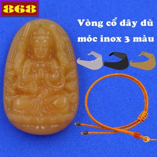 Vòng cổ dây dù + mặt dây chuyền Thiên thủ thiên nhãn 3.6 cm đá vàng - Hộ mệnh tuổi Tý
