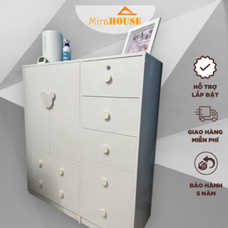 [MIỄN SHIP HÀ NỘI] Tủ Nhựa Đài Loan Cho Bé - Tay Gấu Cute MIRA HOUSE, cao 1m24 ngang 1m07 sâu 40cm