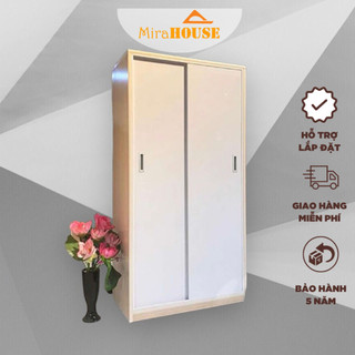 Tủ nhựa 2 cánh lùa nhựa đài loan, tủ đựng quần áo cửa trượt kéo tiện lợi cao 1m85 dài 84cm sâu 51cm