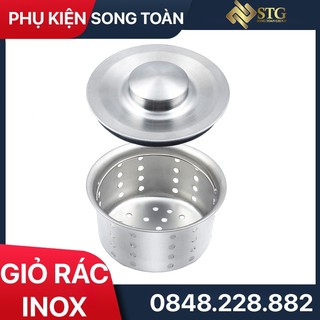 Giỏ Lọc Rác Chậu Rửa Chén & Nắp Đậy Chống Hôi - Chất Liệu INOX Phù Hợp Với Các Loại Chậu Rửa Trên Thị Trường