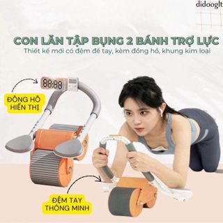 Con lăn tập bụng - Dụng cụ tập gym tại nhà thế hệ mới 2 bánh có chỗ để tay cao cấp dễ dàng sử dụng