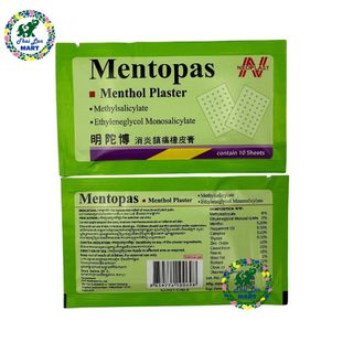 5 gói cao dán mentopas có 50 miếng dán giúp lưu thông máu giảm đau nhức hàng nội địa chính hãng thái lan