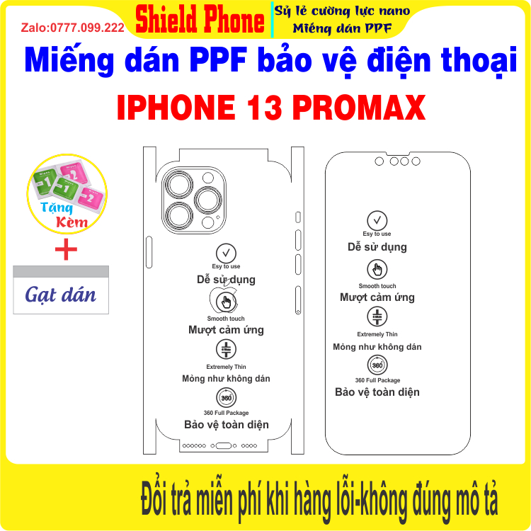 Miếng dán PPF bảo vệ điện thoại IPHONE 13 PROMAX