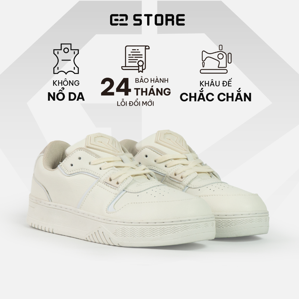 Sneaker nam G2 Gera kiểu giày trắng nam dáng thể thao, Giày da nam trắng thời trang dễ phối đồ đi làm đi học