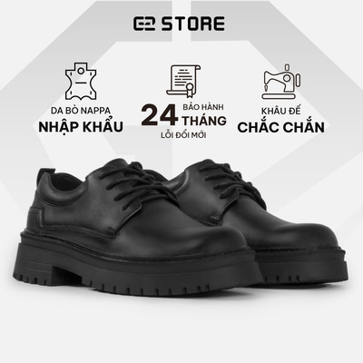 Giày da nam G2 Super Chunky Derby, đốc xuất dư chính hãng mũi vuông tròn độn đế 5,5cm dáng unisex streetwear cá tính