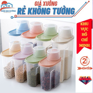  Hộp Đựng Ngũ Cốc , Hạt Khô Tiện Ích-Chất Liệu Nhựa PP-Dung Tích 1.9/2.5L-Bảo Quản Đồ Ăn Tránh Ẩm Mốc