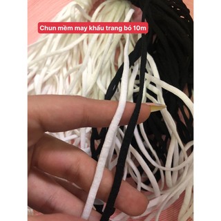 Chun xốp 3li may khẩu trang trắng đen
